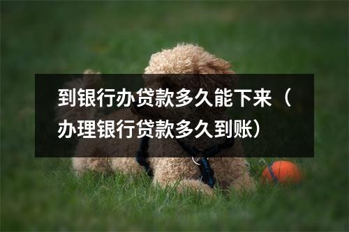 到银行办贷款多久能下来（办理银行贷款多久到账）
