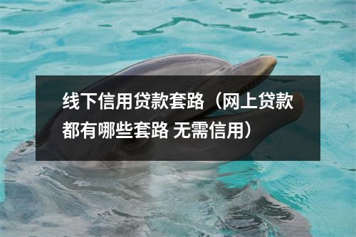 线下信用贷款套路（网上贷款都有哪些套路 无需信用）