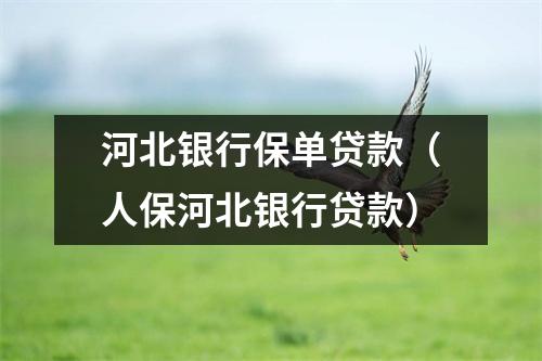 河北银行保单贷款（人保河北银行贷款）