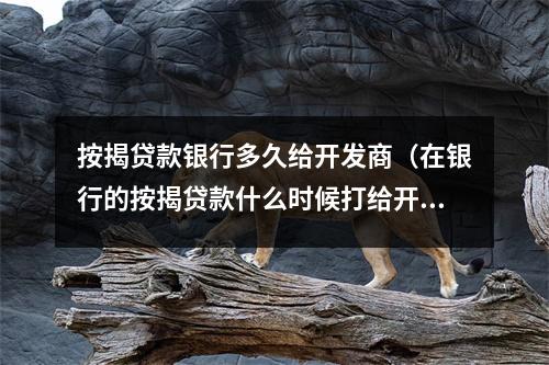 按揭贷款银行多久给开发商（在银行的按揭贷款什么时候打给开发商）
