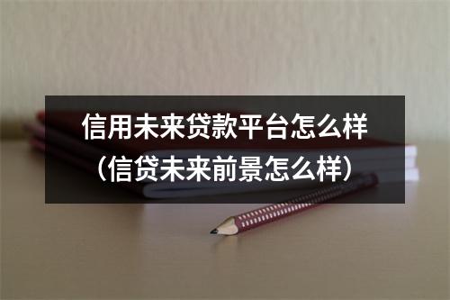 信用未来贷款平台怎么样（信贷未来前景怎么样）