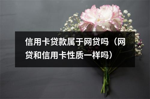 信用卡贷款属于网贷吗（网贷和信用卡性质一样吗）