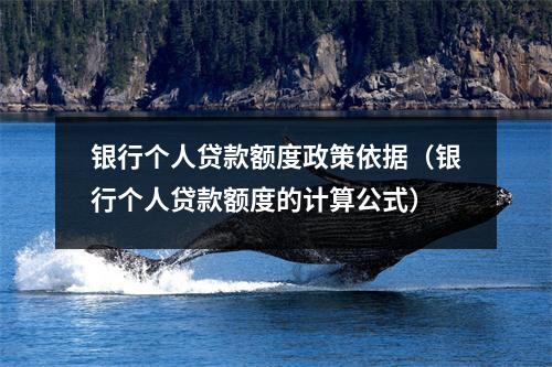 银行个人贷款额度政策依据（银行个人贷款额度的计算公式）