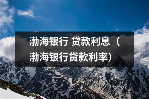 渤海银行 贷款利息（渤海银行贷款利率）