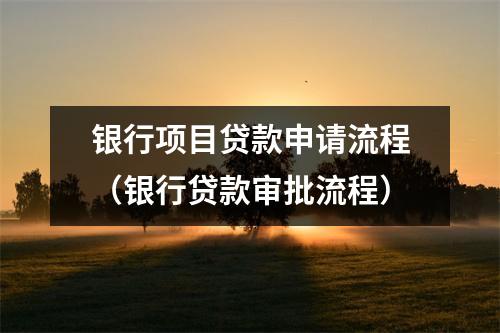 银行项目贷款申请流程（银行贷款审批流程）