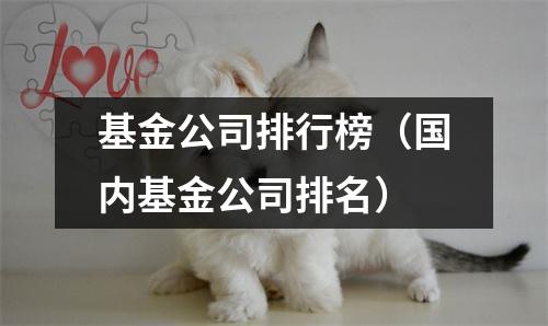 基金公司排行榜（国内基金公司排名）