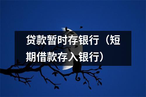 贷款暂时存银行（短期借款存入银行）