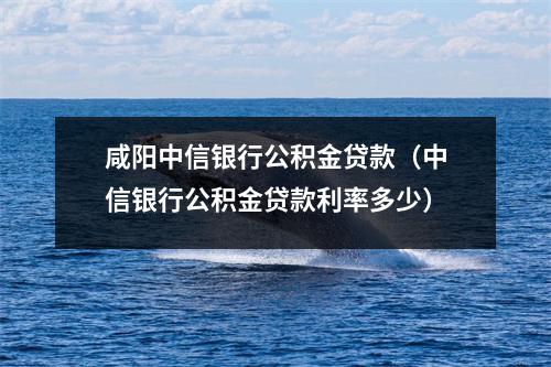 咸阳中信银行公积金贷款（中信银行公积金贷款利率多少）