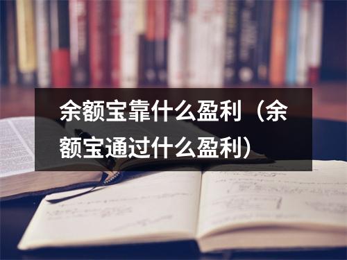 余额宝靠什么盈利（余额宝通过什么盈利）