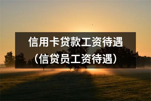 信用卡贷款工资待遇（信贷员工资待遇）