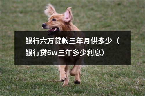 银行六万贷款三年月供多少（银行贷6w三年多少利息）