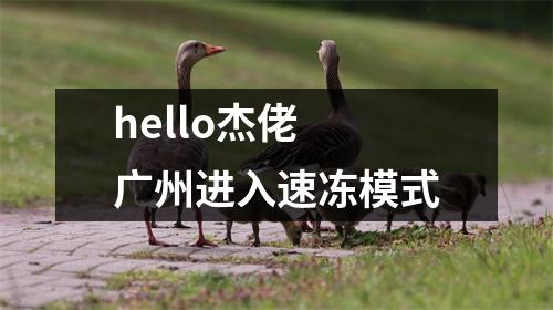 hello杰佬 广州进入速冻模式