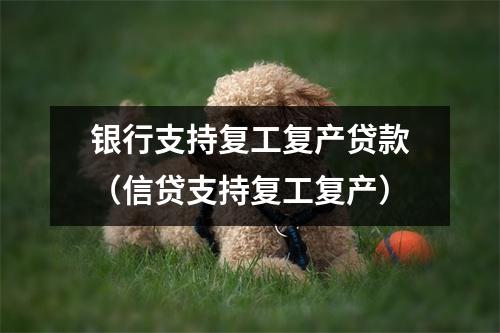 银行支持复工复产贷款（信贷支持复工复产）