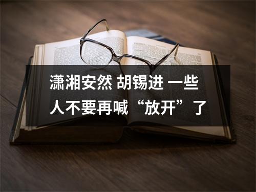 潇湘安然 胡锡进 一些人不要再喊“放开”了