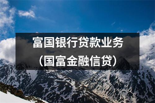 富国银行贷款业务（国富金融信贷）