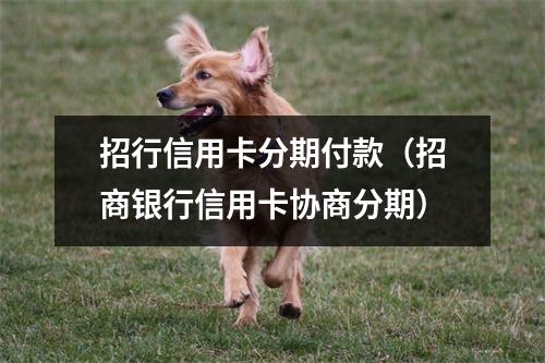 招行信用卡分期付款（招商银行信用卡协商分期）