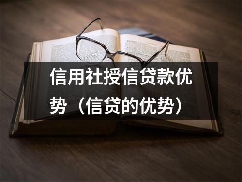 信用社授信贷款优势(信贷的优势)