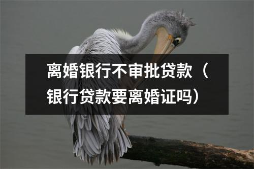 离婚银行不审批贷款（银行贷款要离婚证吗）