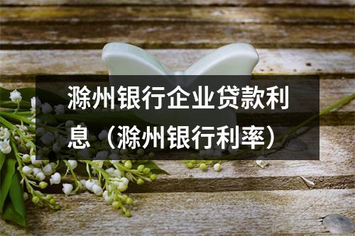 滁州银行企业贷款利息（滁州银行利率）