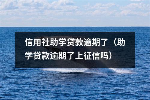 信用社助学贷款逾期了（助学贷款逾期了上征信吗）