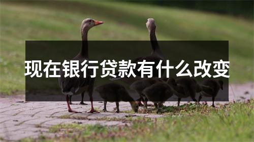 现在银行贷款有什么改变