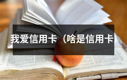 我爱信用卡（啥是信用卡）