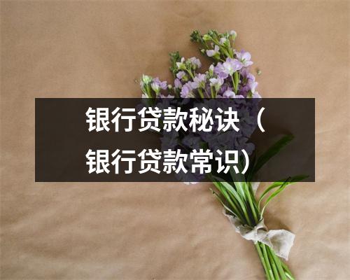 银行贷款秘诀（银行贷款常识）