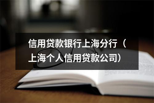 信用贷款银行上海分行（上海个人信用贷款公司）