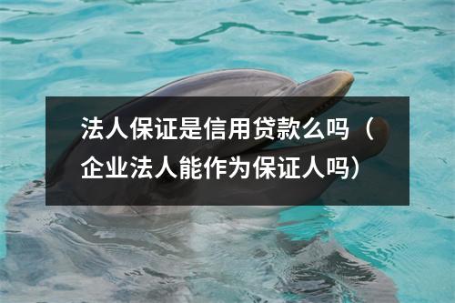 法人保证是信用贷款么吗（企业法人能作为保证人吗）