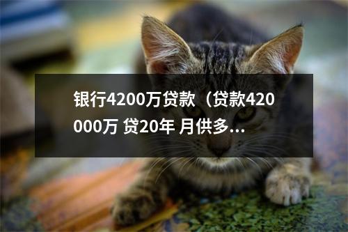 银行4200万贷款（贷款420000万 贷20年 月供多少 怎么算）