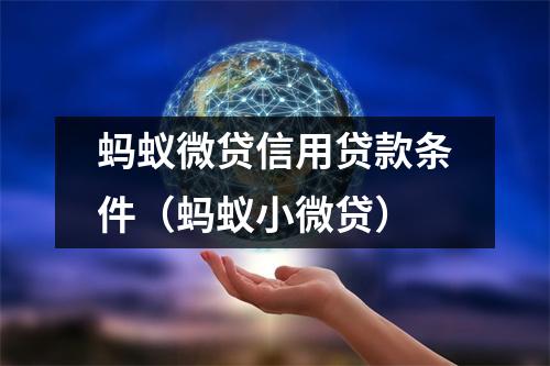 蚂蚁微贷信用贷款条件(蚂蚁小微贷)