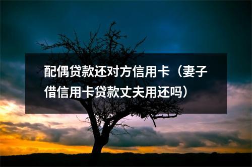 配偶贷款还对方信用卡（妻子借信用卡贷款丈夫用还吗）