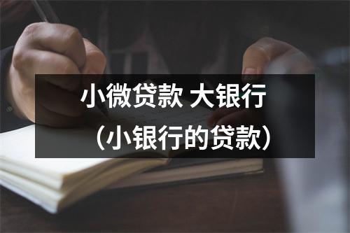 小微贷款 大银行(小银行的贷款)