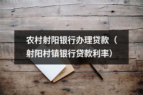 农村射阳银行办理贷款（射阳村镇银行贷款利率）