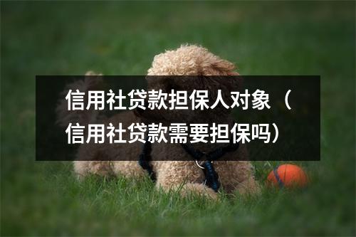 信用社贷款担保人对象(信用社贷款需要担保吗)