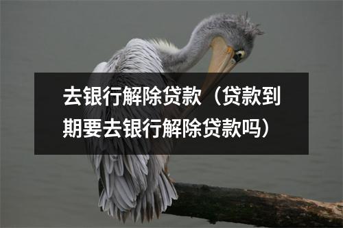 去银行解除贷款（贷款到期要去银行解除贷款吗）
