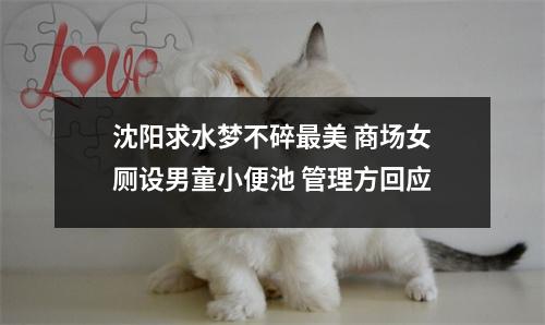 沈阳求水梦不碎最美 商场女厕设男童小便池 管理方回应