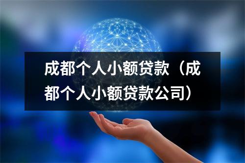 成都个人小额贷款（成都个人小额贷款公司）