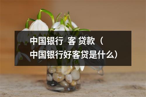 中国银行  客 贷款（中国银行好客贷是什么）