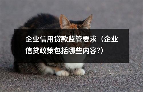 企业信用贷款监管要求(企业信贷政策包括哪些内容?)