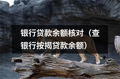 银行贷款余额核对（查银行按揭贷款余额）