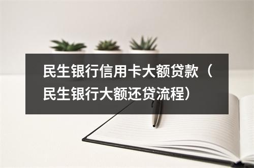 民生银行信用卡大额贷款（民生银行大额还贷流程）