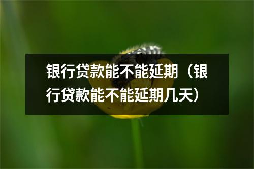银行贷款能不能延期（银行贷款能不能延期几天）