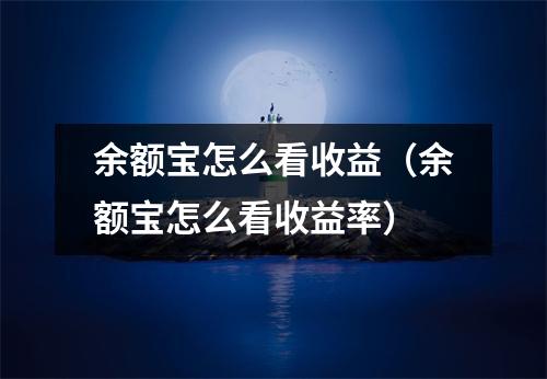 余额宝怎么看收益（余额宝怎么看收益率）
