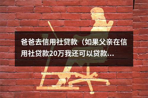 爸爸去信用社贷款（如果父亲在信用社贷款20万我还可以贷款吗）
