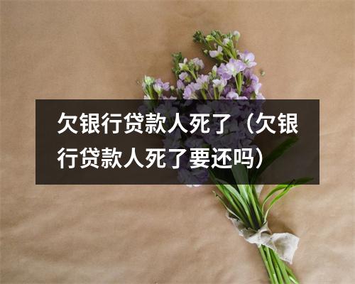 欠银行贷款人死了（欠银行贷款人死了要还吗）