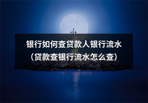 银行如何查贷款人银行流水(贷款查银行流水怎么查)