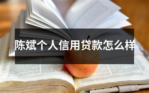 陈斌个人信用贷款怎么样