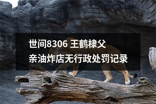 世间8306 王鹤棣父亲油炸店无行政处罚记录
