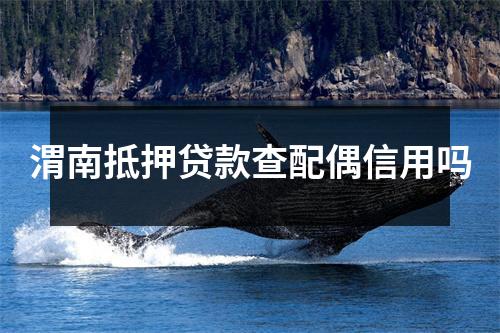 渭南抵押贷款查配偶信用吗